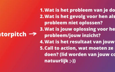 Start met de elevatorpitch: je onweerstaanbare aanbod